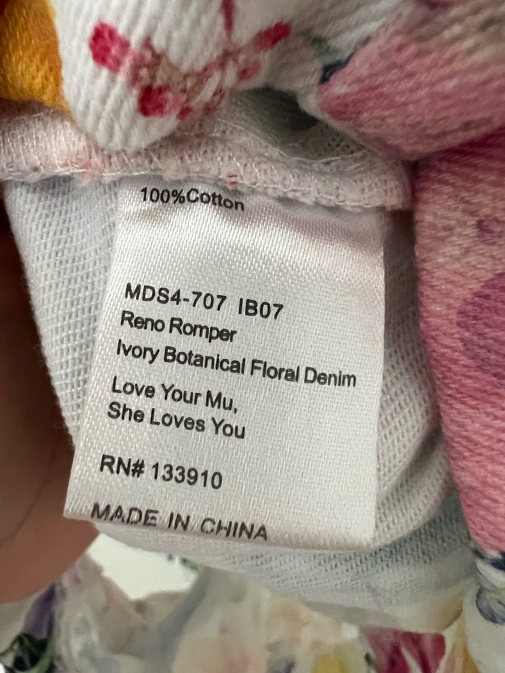 Show me your mumu floral 100% cotton romper - Picture 4 of 6